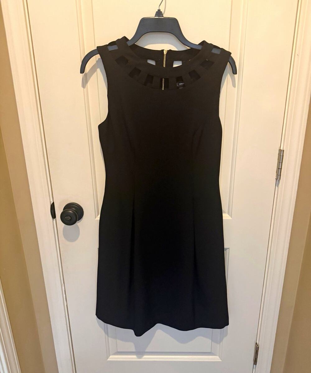 INC International Concepts Women’s Black Solid Cut Out Fit & Flare Dress Size 6
